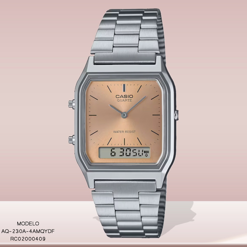 RELOJ CASIO ANA/DIG AQ-230A-4AMQYDF METAL PLAT.