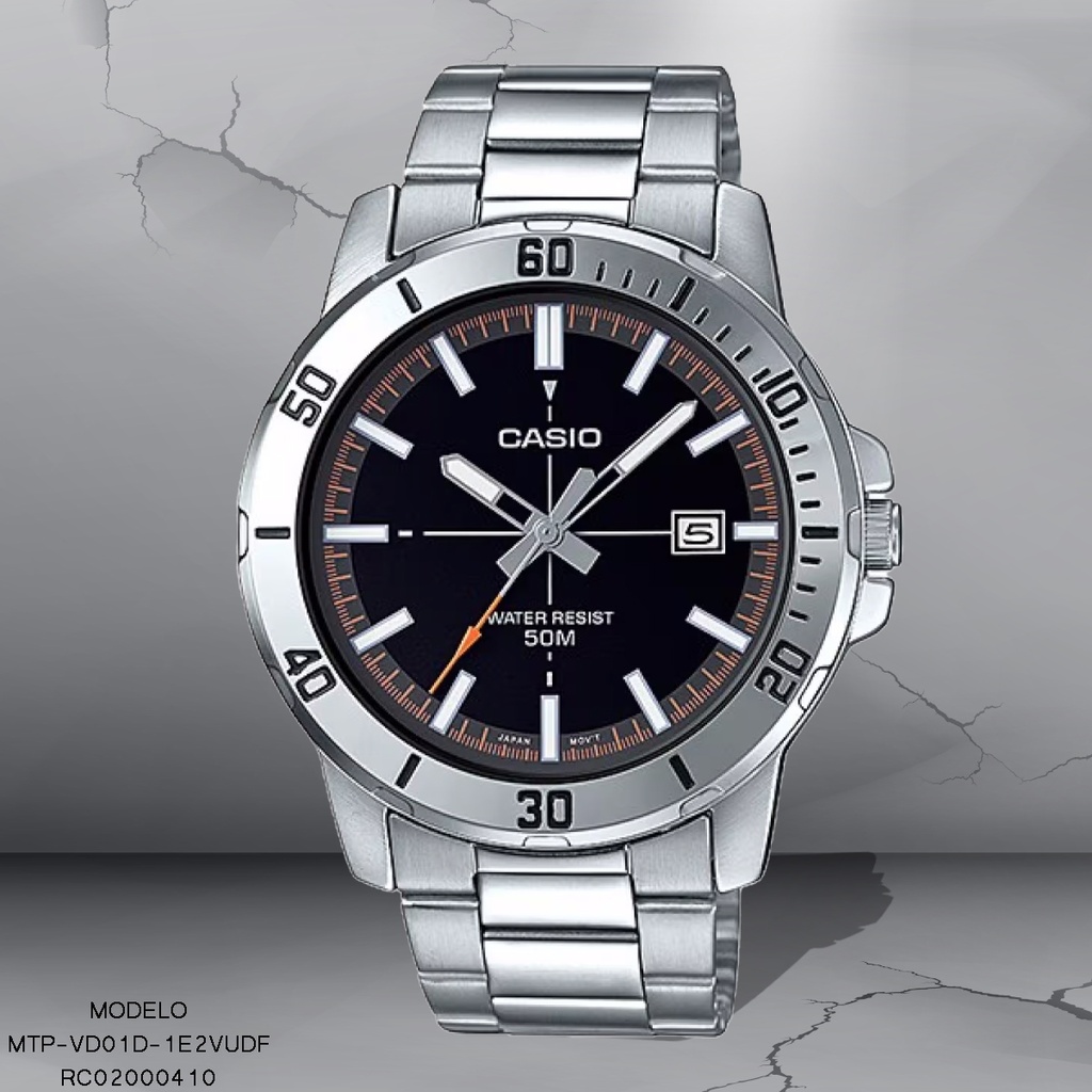 RELOJ CASIO ANALOGO MTP-VD01D-1E2VUDF METAL PLAT.