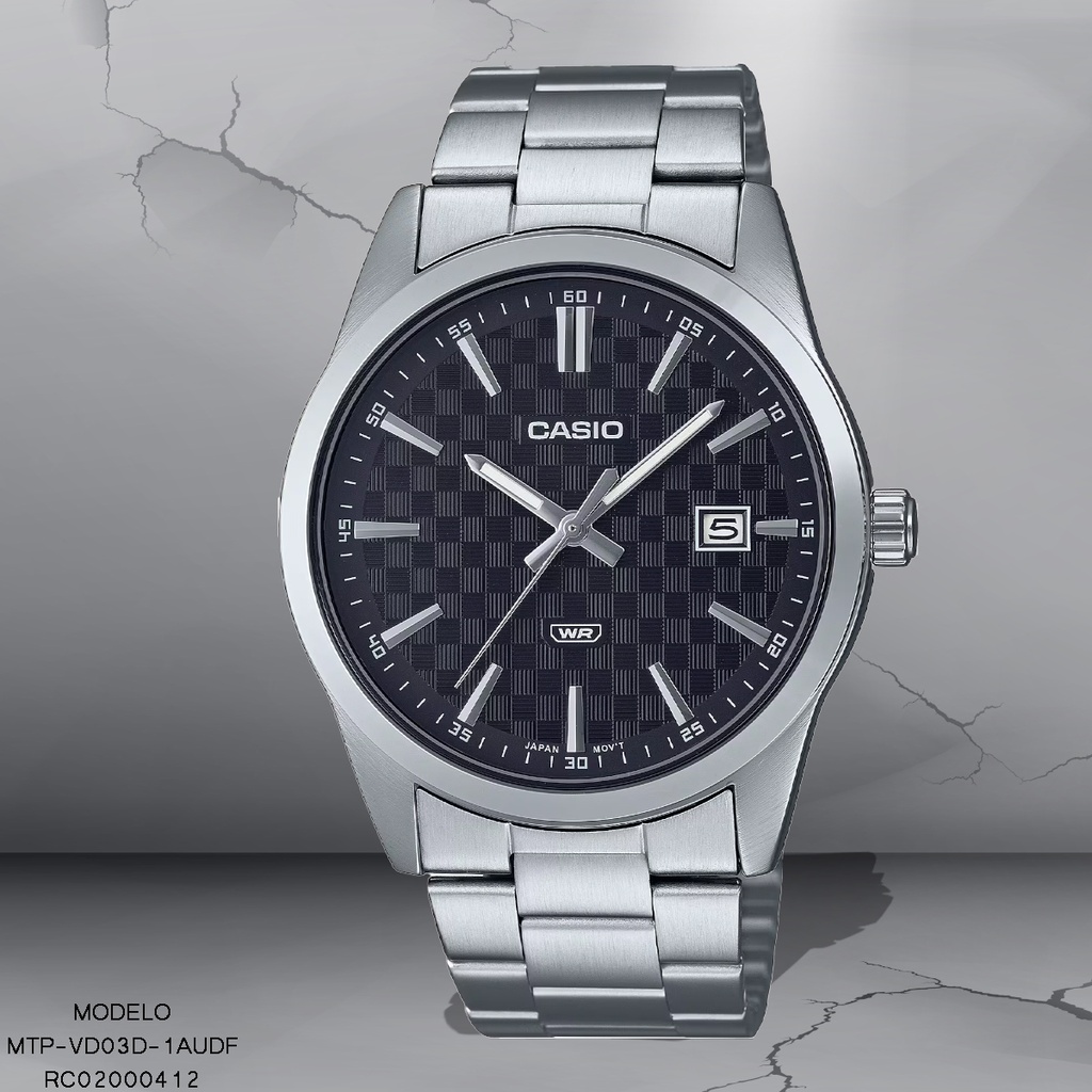 RELOJ CASIO ANALOGO MTP-VD03D-1AUDF METAL PLAT.