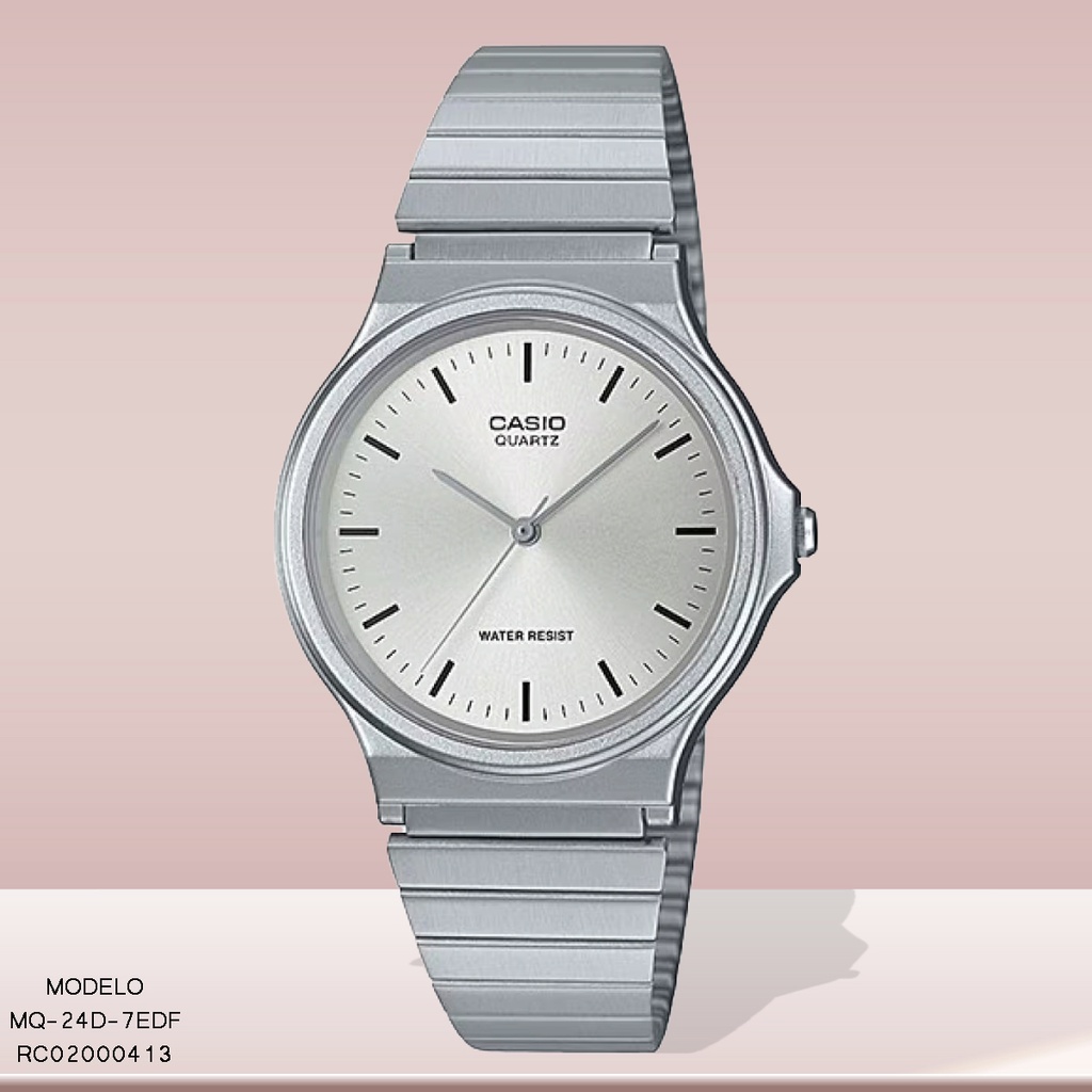 RELOJ CASIO ANALOGO MQ-24D-7EDF METAL PLAT.