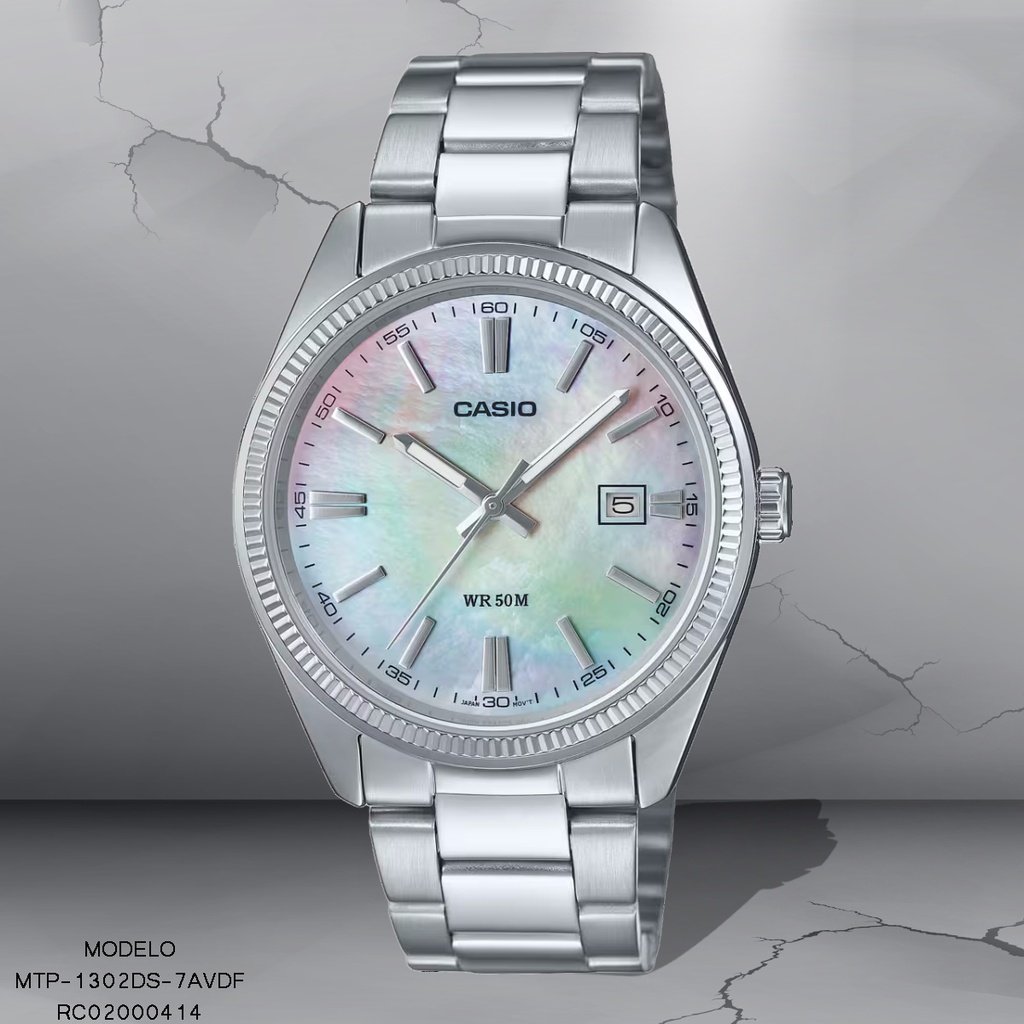 RELOJ CASIO ANALOGO MTP-1302DS-7AVDF METAL PLAT.