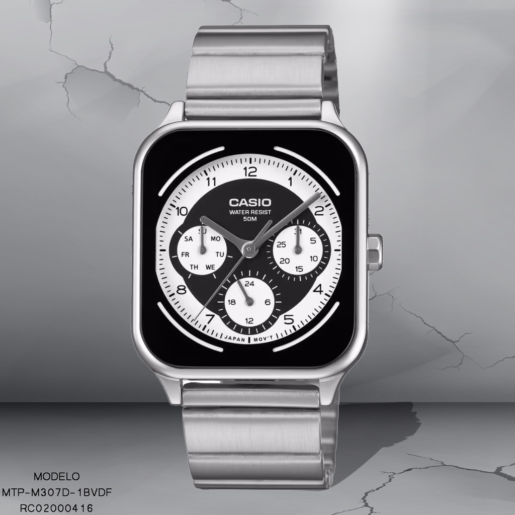 RELOJ CASIO ANALOGO MTP-M307D-1BVDF METAL PLAT.