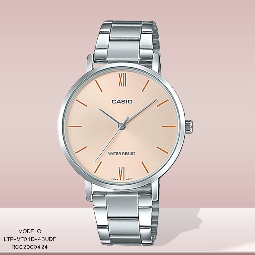 RELOJ CASIO ANALOGO LTP-VT01D-4BUDF METAL PLAT.