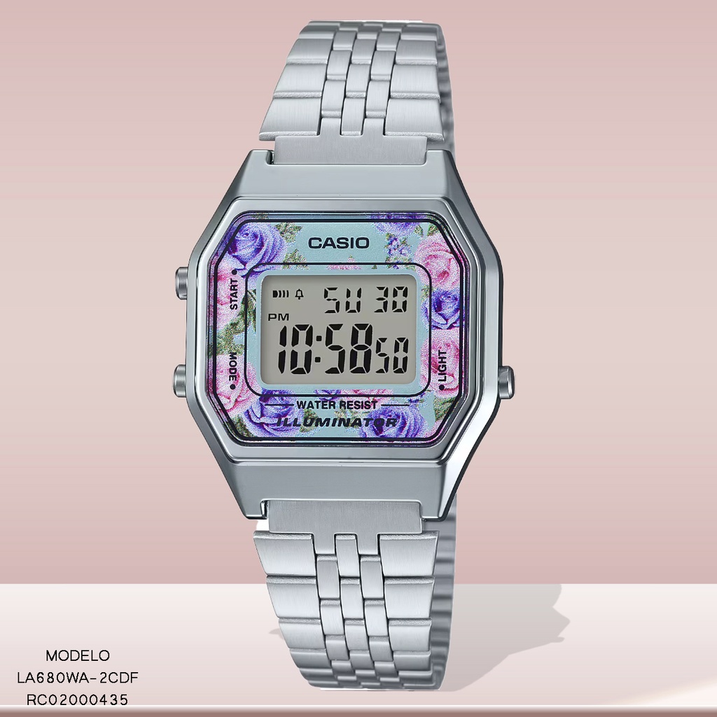 RELOJ CASIO ANALOGO LA680WA-2CDF METAL PLAT.