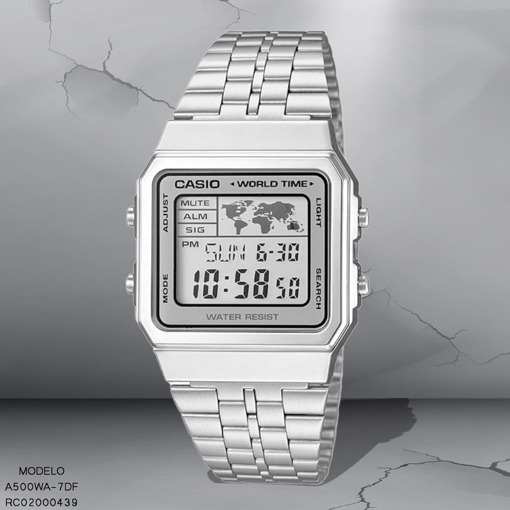 RELOJ CASIO DIGITAL A500WA-7DF METAL PLAT