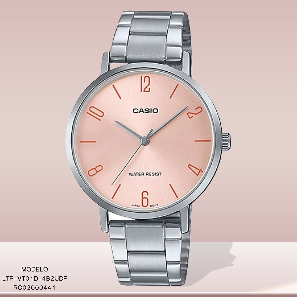 RELOJ CASIO ANALOGO LTP-VT01D-4B2UDF METAL PLAT