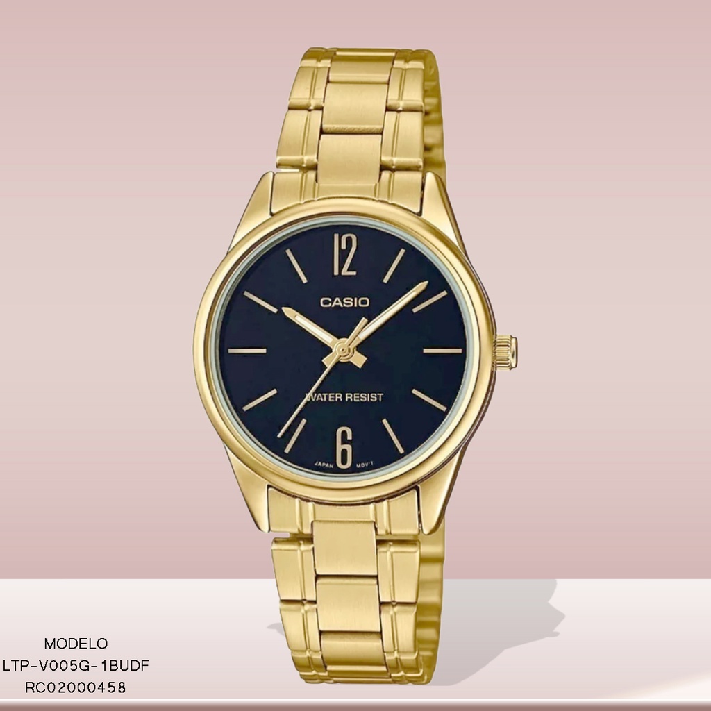 RELOJ CASIO ANALOGO LTP-V005G-1BUDF METAL DOR.