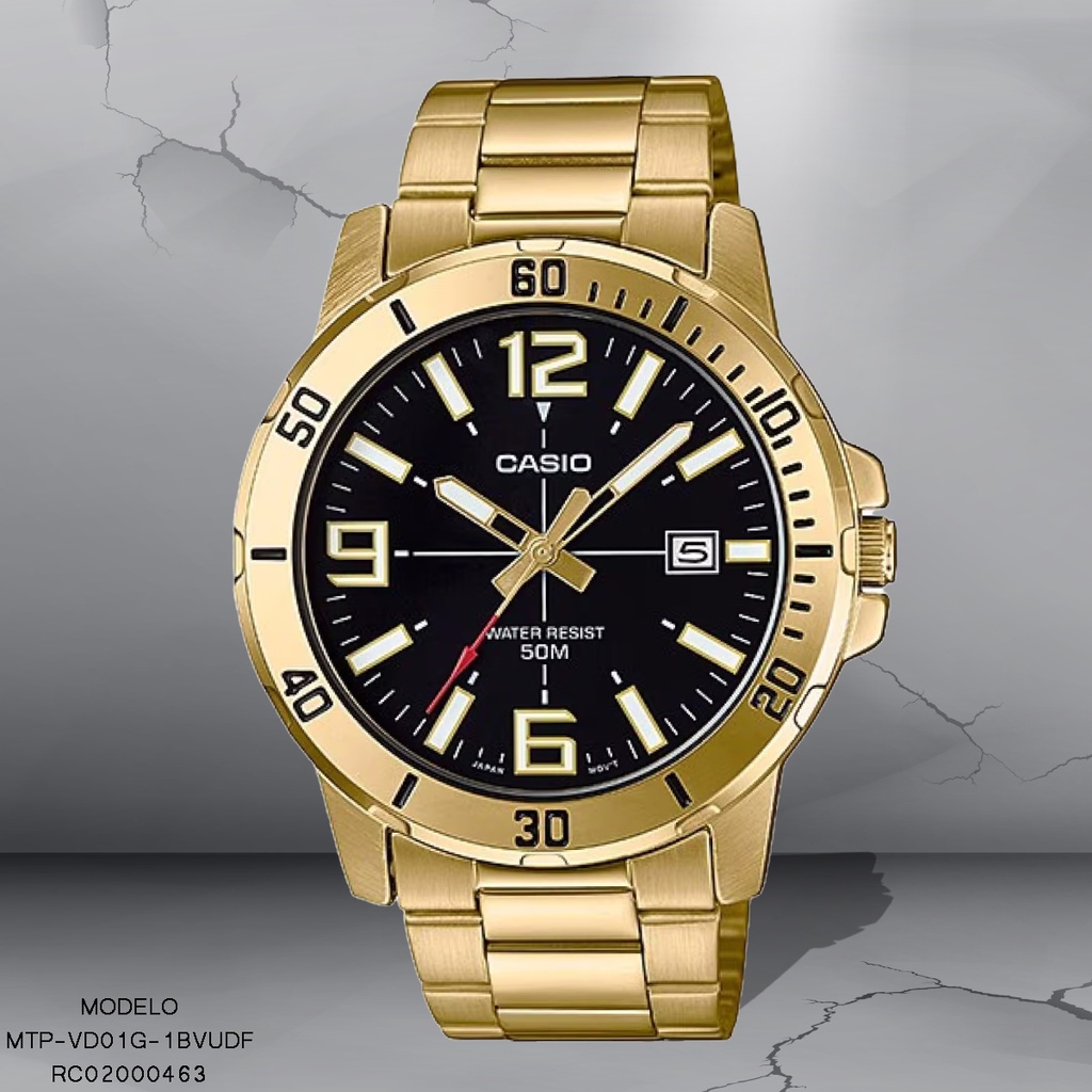 RELOJ CASIO ANALOGO MTP-VD01G-1BVUDF METAL DOR.