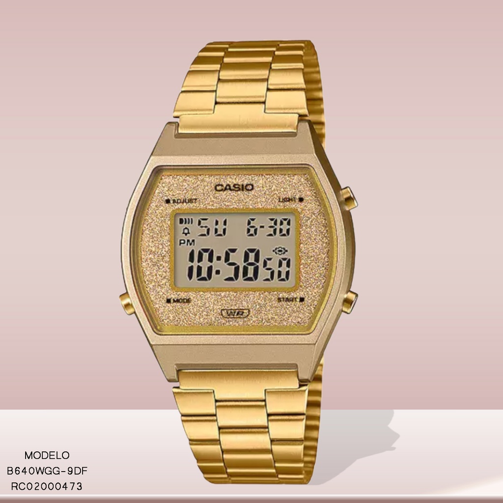 RELOJ CASIO DIGITAL B640WGG-9DF METAL DOR.