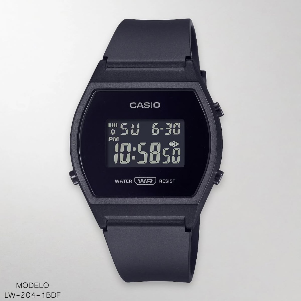 RELOJ CASIO DIGITAL LW-204-1BDF RESINA NEGRA