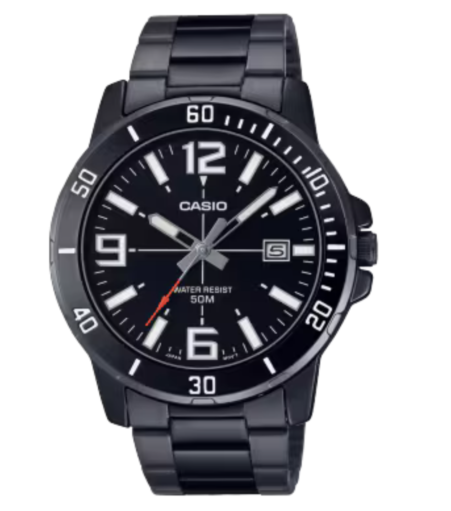 RELOJ CASIO ANALOGO MTP-VD01B-1BVUDF METAL NEGRO