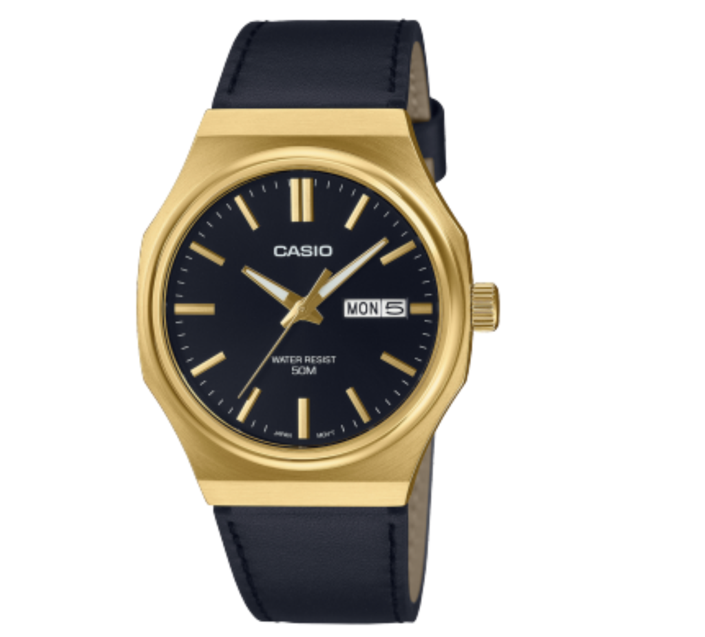 RELOJ CASIO ANALOGO MTP-E735GL-1AVDF CUERO NEGRO