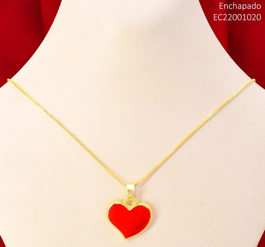 CADENA VENECIANA DORADA/ DIJE CORAZON ROJO N5641-334
