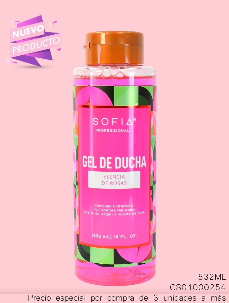 GEL DE DUCHA SOFIA ESENCIA DE ROSAS 532ML S6565-G