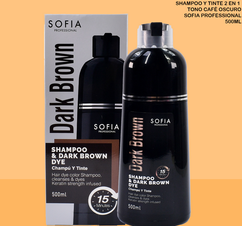 SHAMPOO & TINTE CASTAÑO OSCURO SOFIA 500ML S132B