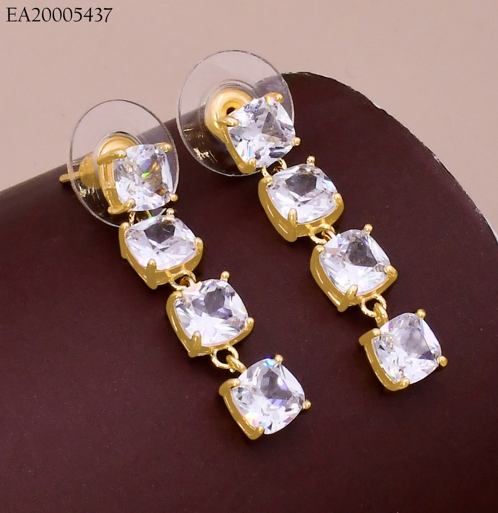 ARETES DORADOS LINEA VERTICAL 4 ZIRC. EE4458-6