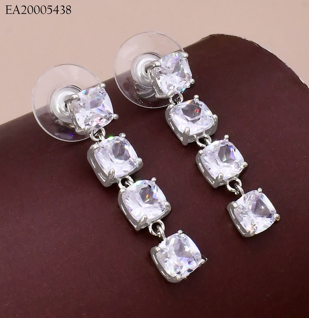 ARETES PLATEADOS LINEA VERTICAL 4 ZIRC. EE4459-6