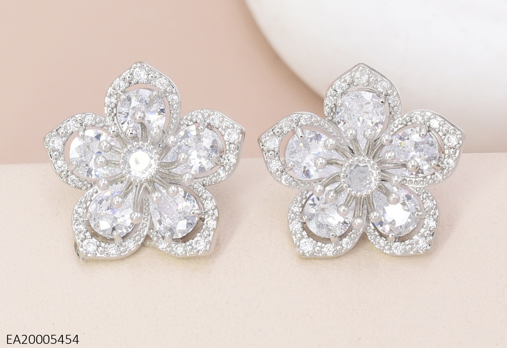 ARETES PLAT FLOR ZIRC. EE4607-6