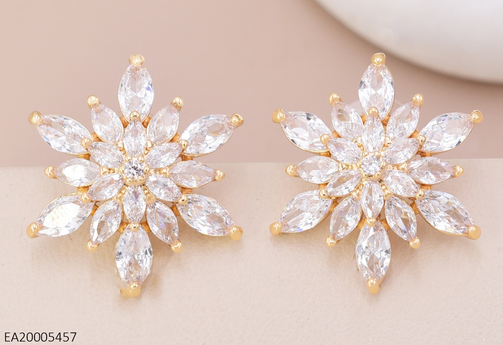 ARETES DORADOS FLOR ZIRC. EE4612-6