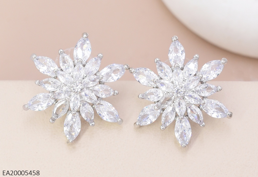 ARETES PLAT FLOR ZIRC. EE4613-6