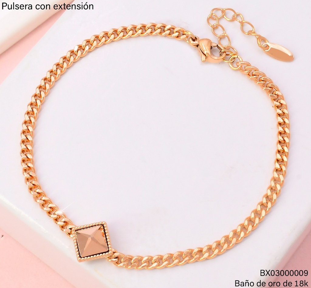 PULSERA BAÑO DE ORO 18K. XUPING TRAD/ROMBO ROSE X000788213