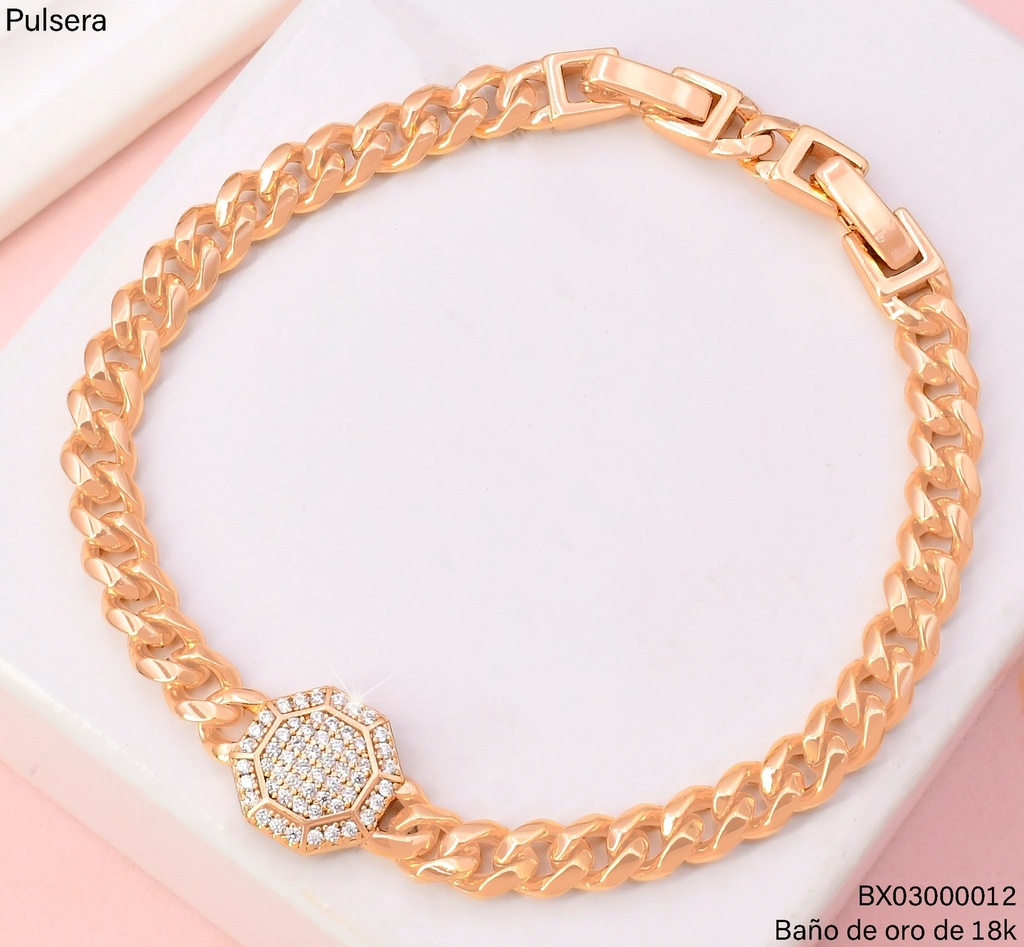 PULSERA BAÑO DE ORO 18K. XUPING CENTRO RD.ZIRC.X001211573 (X)