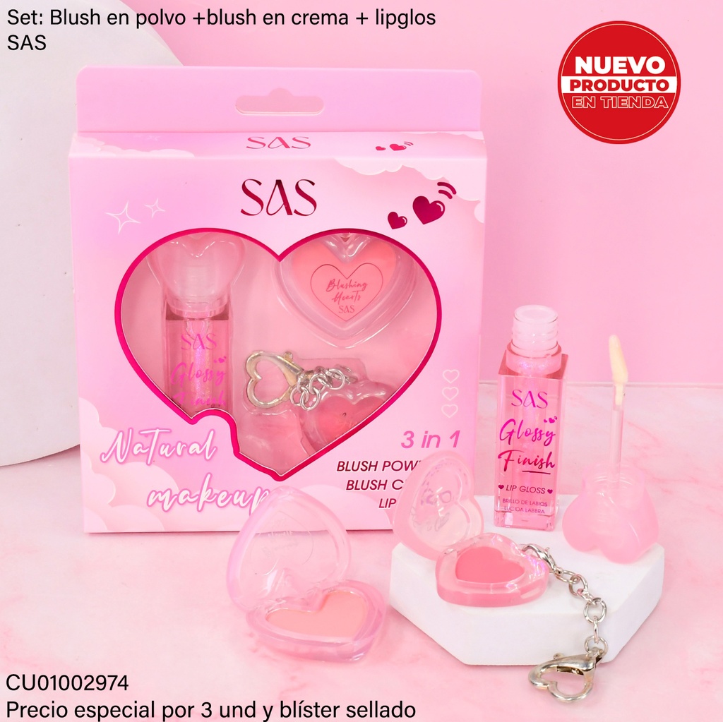 KIT 3 EN 1 NATURAL MAKEUP SAS SET001A