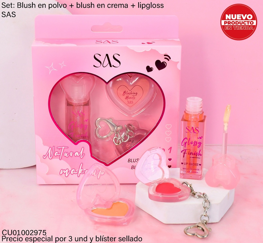 KIT 3 EN 1 NATURAL MAKE UP SAS SET001B