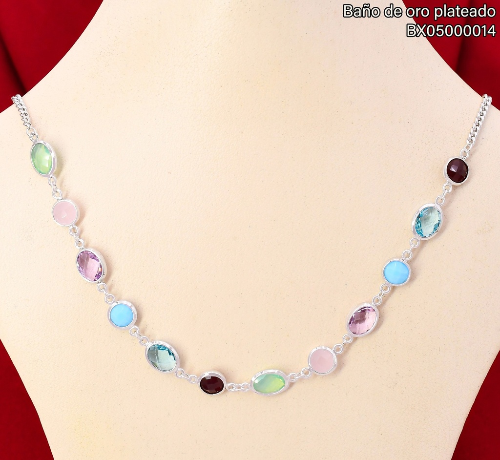 CADENA BAÑO PLATEADO OV/RD COL.VARIOS X001165238 (X) XUPING