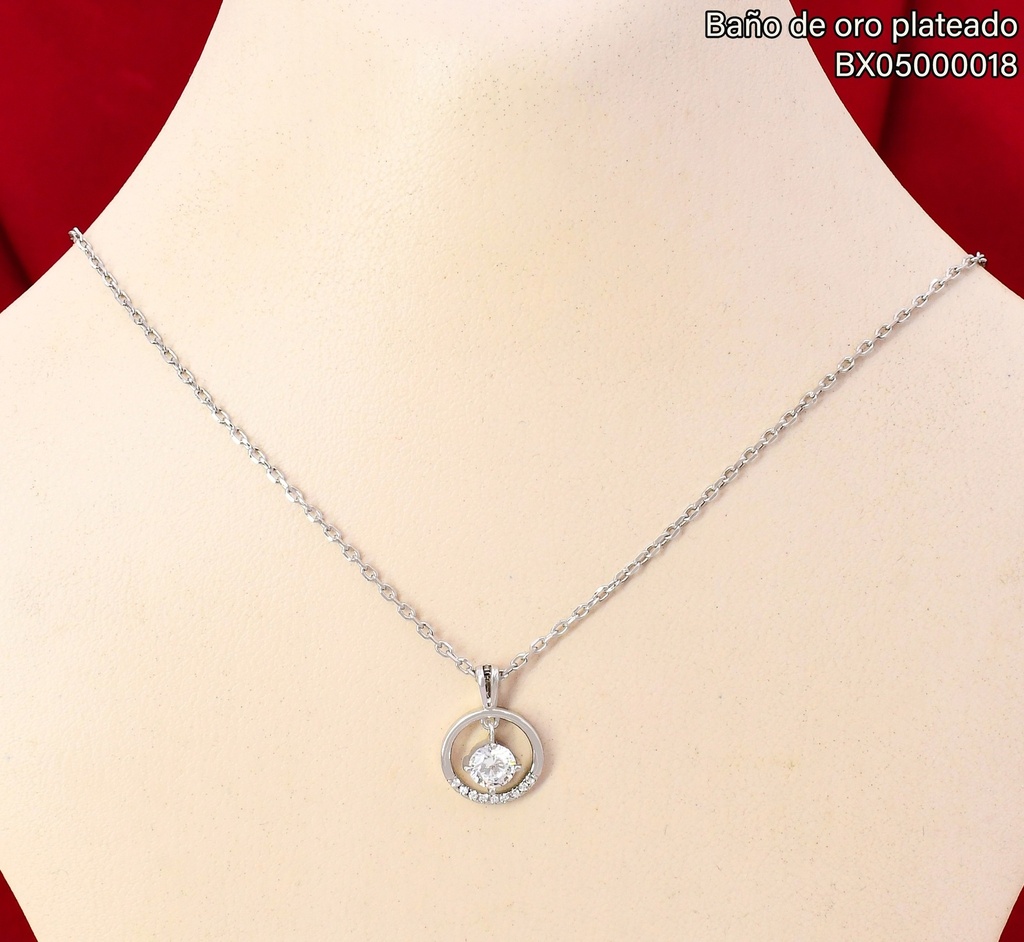 CADENA BAÑO PLATEADO CIRCULO ZIRC.RD X001256653 (X) XUPING