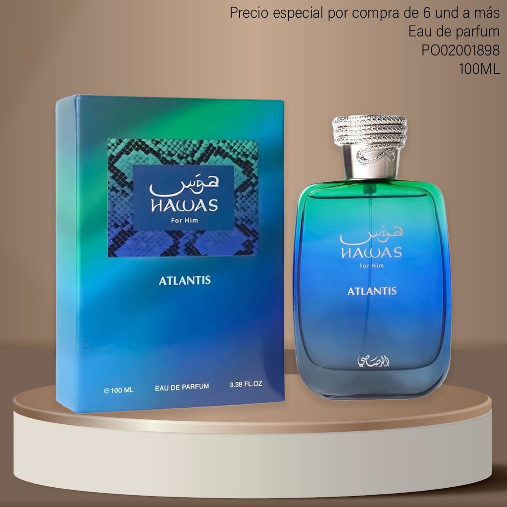 PERFUME HAWAS ATLANTIS FOR HIM RASASI EDP 100ML