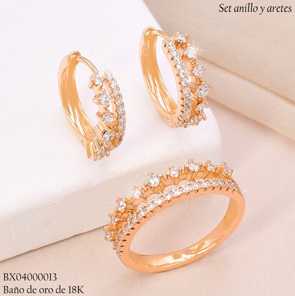 SET BAÑO DE ORO 18K XUPING  C/ANILLO ZIRC. RD 259652903