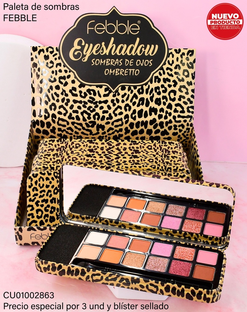 PALETA DE SOMBRAS 12 COL. FEBBLE "EYESHADOW" OMBRETTO ES2875
