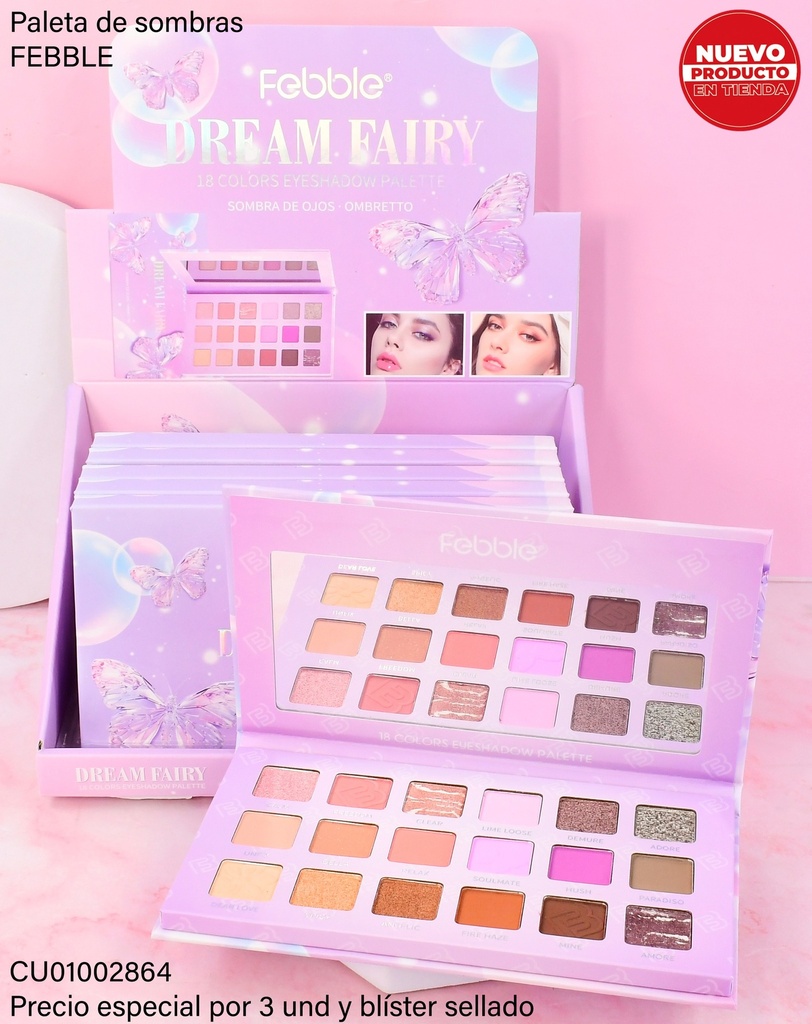 PALETA DE SOMBRAS FEBBLE "DREAM FAYRI'' ES4353