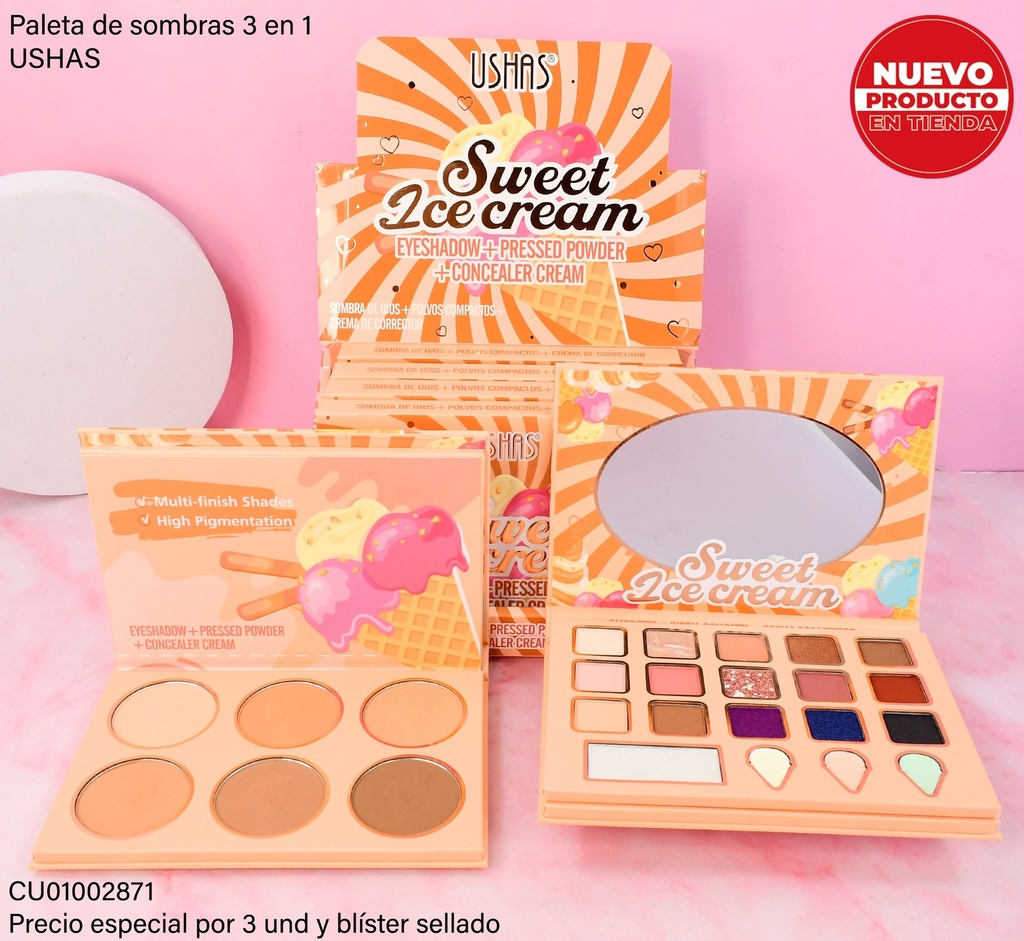 PALETA DE SOMBRAS "SWEET ICE CREAM" UF048