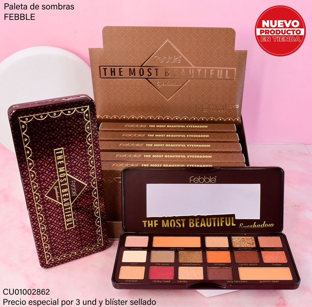 PALETA DE SOMBRAS FEBBLE "THE MOST BEAUTIFUL" ES3233