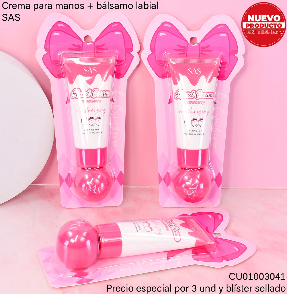 SET SAS CREMA PARA MANOS / LIP  BALM SAH222-1