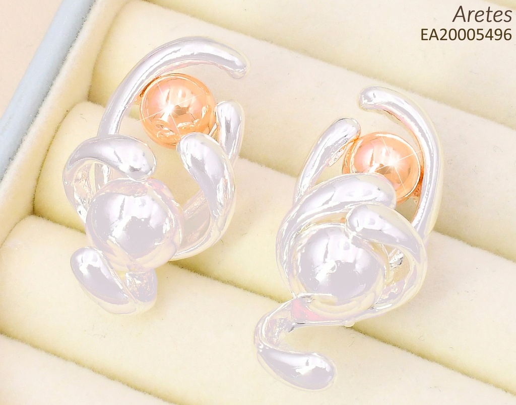 ARETES PLAT PELOTITAS/CUBIERTO CON LINEAS EE4295-301