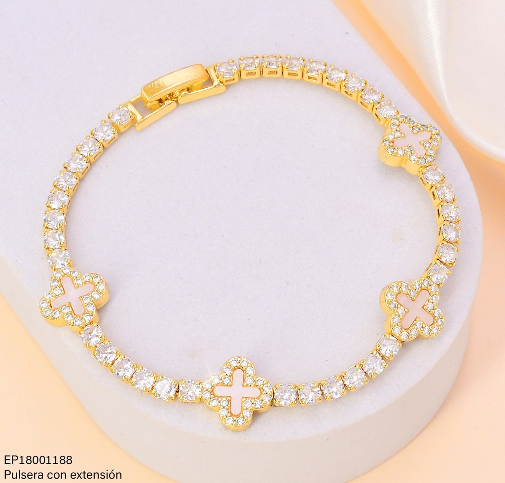 PULSERA ZIRCONIAS VAN CLEEF (4) BLANCO BE615-9