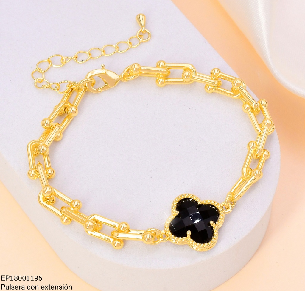 PULSERA ESLABONES GR. VAN CLEEF NEGRO BE663-9