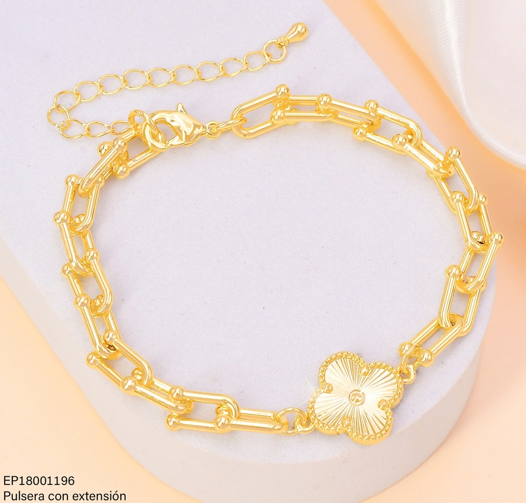 PULSERA ESLABONES GR. VAN CLEEF DOR.A RAYAS BE668-9