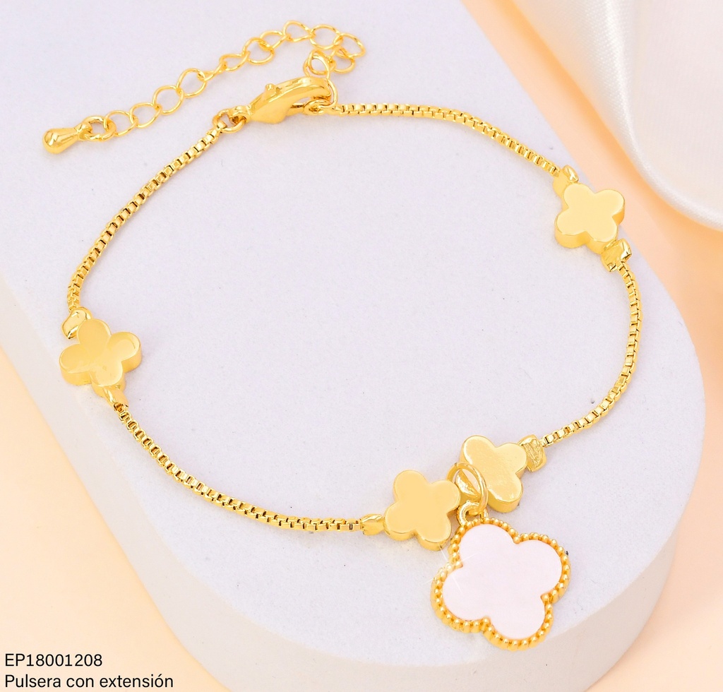 PULSERA VAN CLEEF (5) DOR./NACAR COLGANTE BE692-9