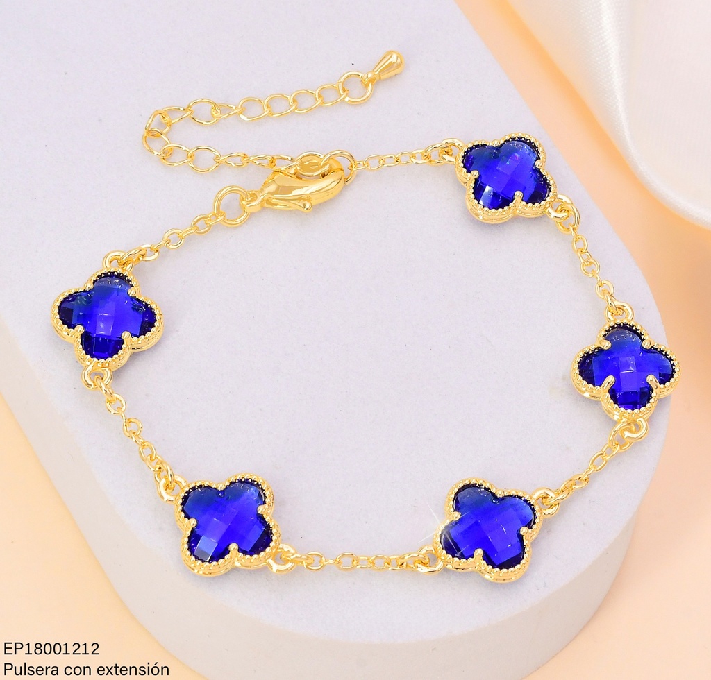PULSERA VAN CLEEF AZULES C/DOR.(5) PQ.BE659-9