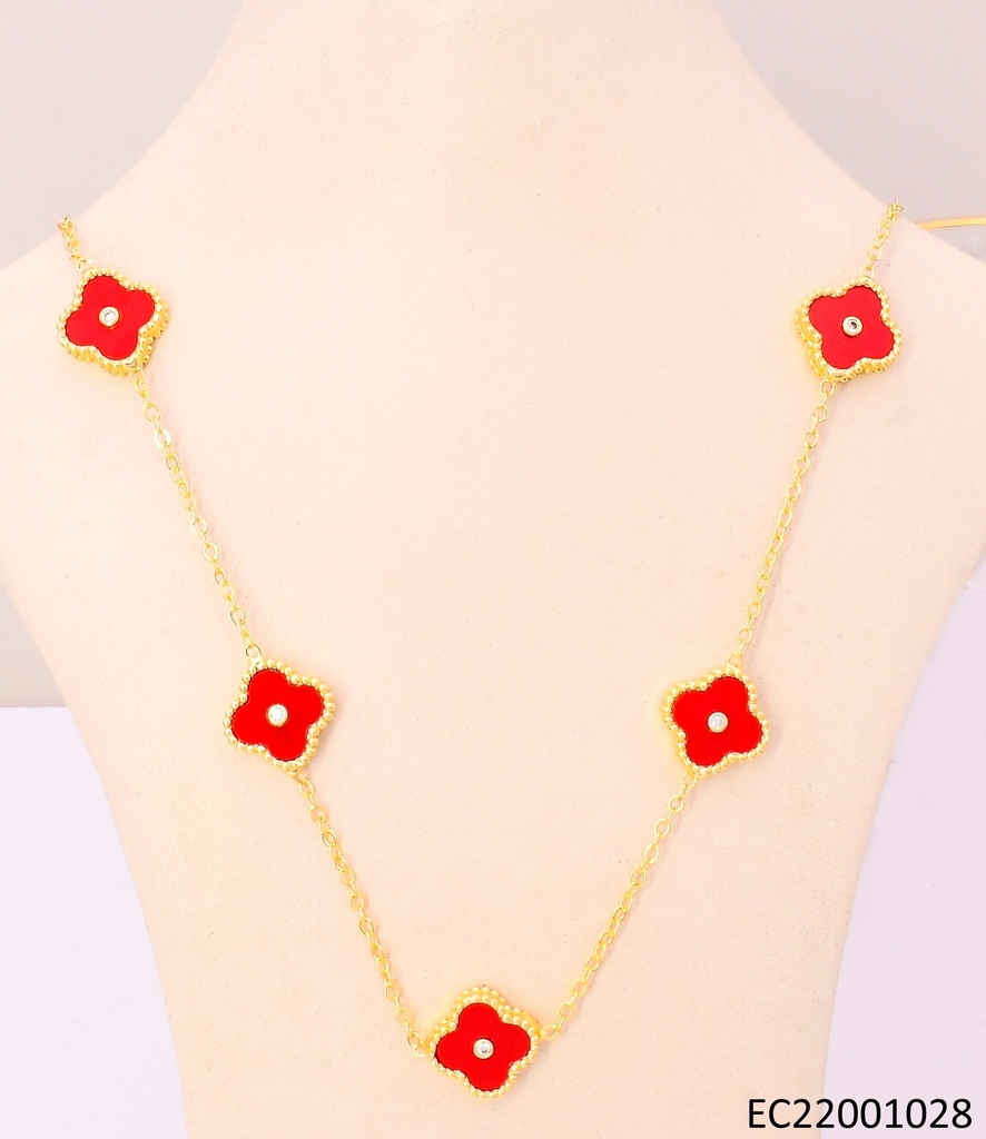 CADENA DOR VAN CLEEF ROJO (7) CE300-9