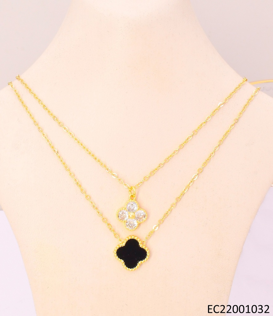 CADENA DOBLE DIJES VAN CLEEF CRISTAL/NEGRO CE440-9
