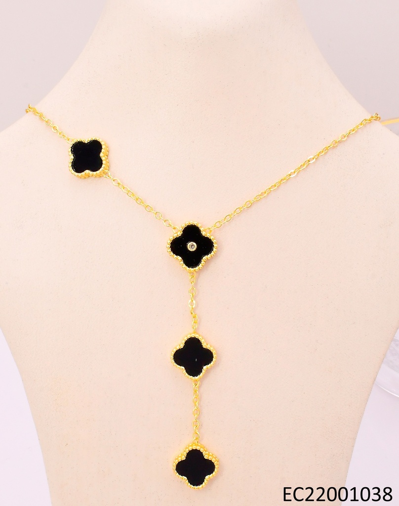 CADENA DORADA VAN CLEEF NEGRO CE321-9