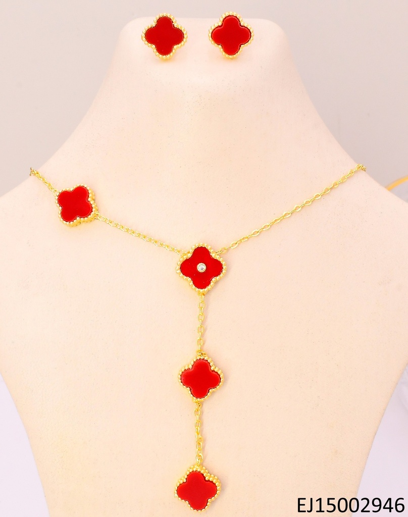 SET DORADO VAN CLEEF ROJO (4) SE110-9