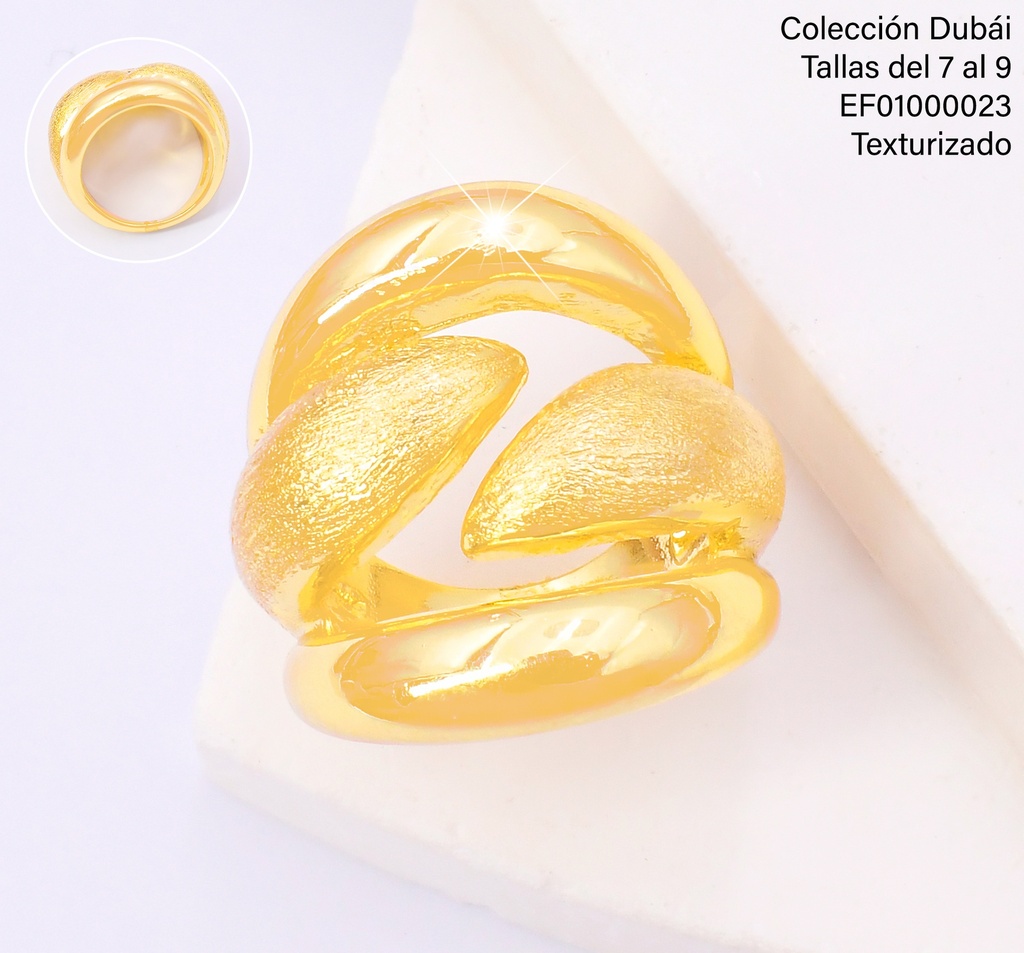 ANILLO 2 HOJAS CORRUGADAS ENTRE 2 LINEAS DOR.FD25488