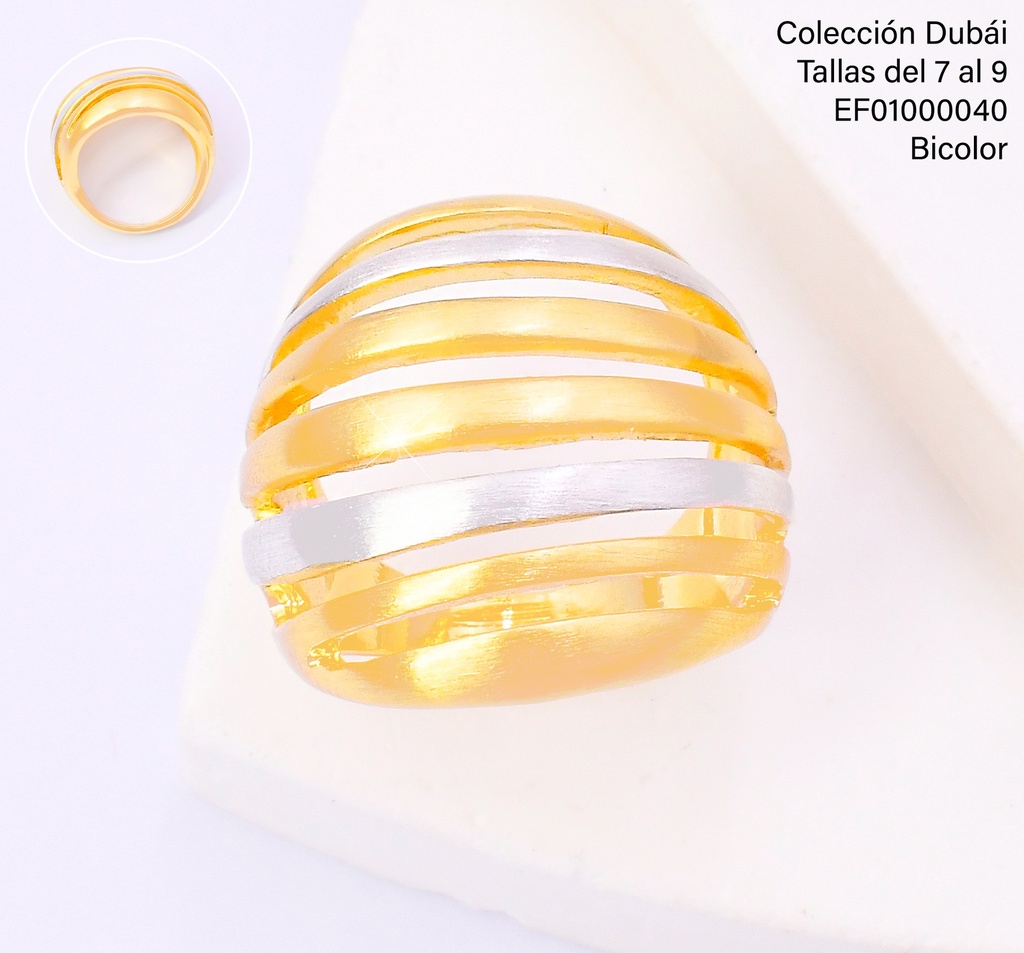 ANILLO 7 LINEAS DOR/PLAT FD25606