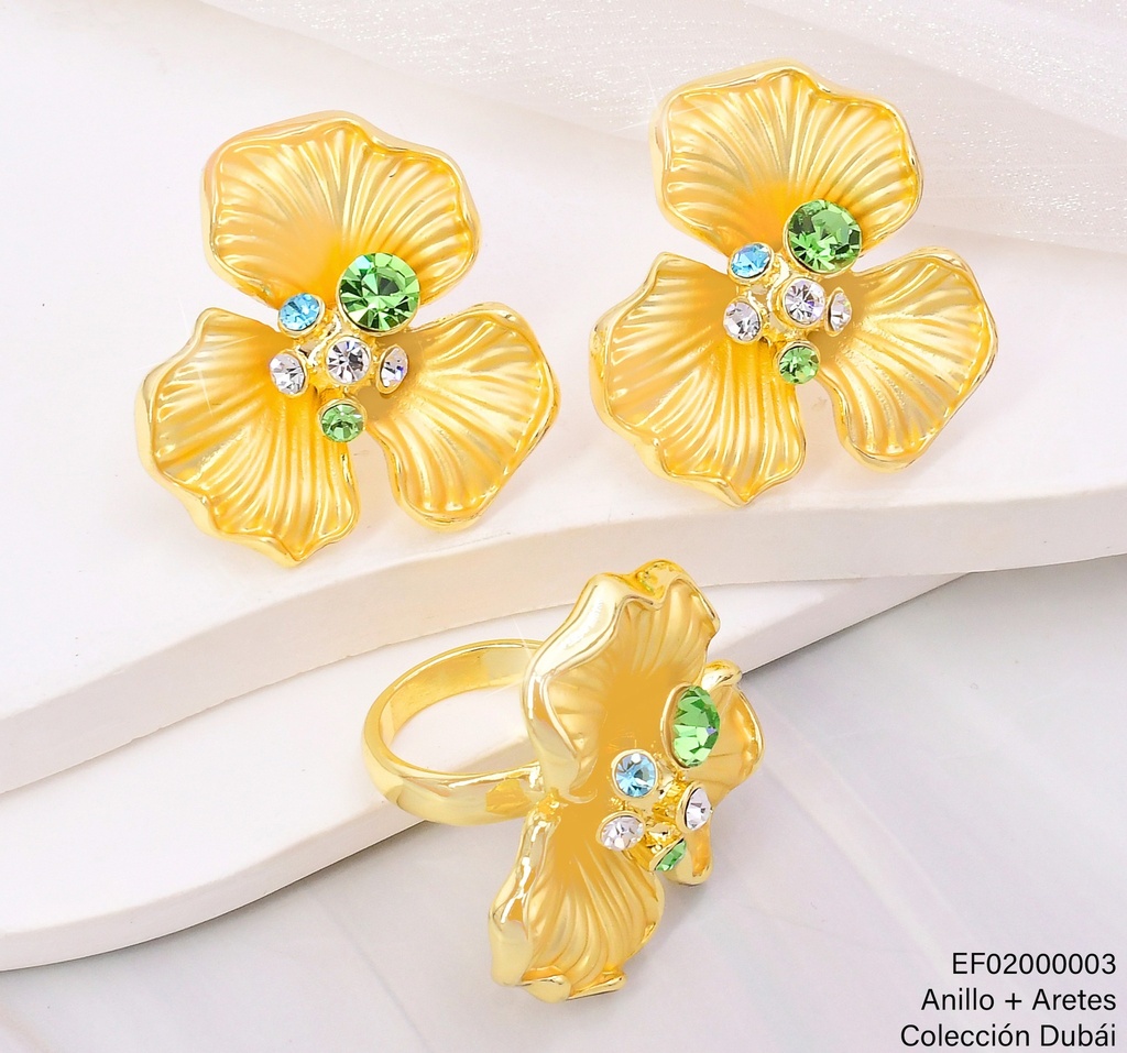 ARETES FLOR GR.3 PET.CENTRO ZIRC.COL.C/ANILLO FD25629